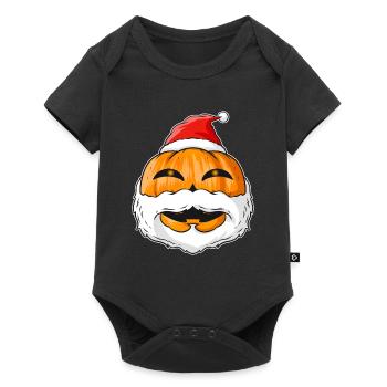 Pumpkin With Santa Beard And Hat Christmas - Baby Premium short-sleeve bodysuit - black - Front