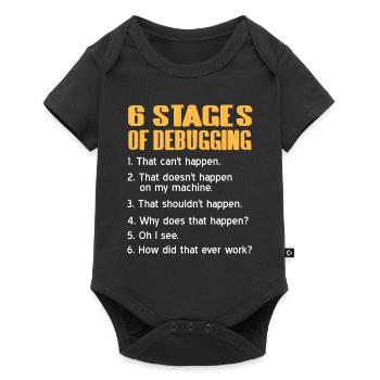 6 étapes de débogage Funny Data Admin T-Shirt - Body à manches courtes Premium Bébé - noir - Devant