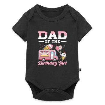 Anniversaire Enfant Papa Joyeux anniversaire Camion de crème glacée - Body à manches courtes Premium Bébé - noir - Devant
