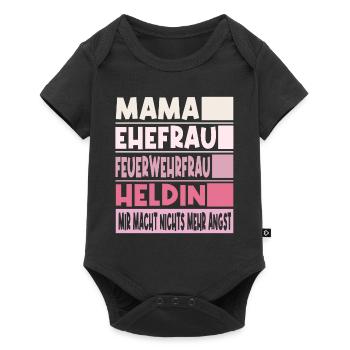 Feuerwehrfrau Mama Ehefrau Heldin - Baby Premium Kurzarmbody - Schwarz - Vorne
