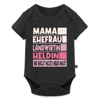 Landwirtin Mama Ehefrau Heldin - Baby Premium Kurzarmbody - Schwarz - Vorne