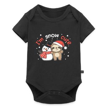 Paresseux je suis neige mignon bonhomme de neige jeu de mots neige - Body à manches courtes Premium Bébé - noir - Devant