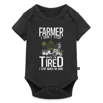 Farming Farmer Tractor Vintage - Baby Premium short-sleeve bodysuit - black - Front