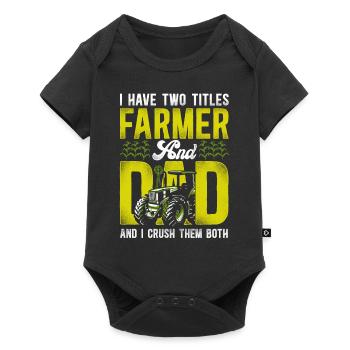 Farming Farmer Dad Father Tractor - Baby Premium short-sleeve bodysuit - black - Front