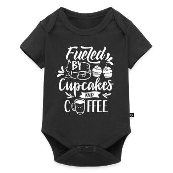 Powered By Cupcakes And Coffee Cupcake Food - Baby Premium short-sleeve bodysuit - black - Front