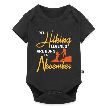 De véritables légendes de la randonnée sont nées en novembre rétro - Body à manches courtes Premium Bébé - noir - Devant