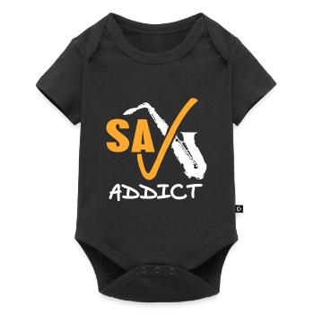 SAX Addict Rétro Cool Drôle T-Shirt Cadeau Cadeau - Body à manches courtes Premium Bébé - noir - Devant