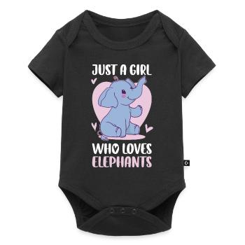 Juste une fille qui aime les éléphants Elephant Gift - Body à manches courtes Premium Bébé - noir - Devant