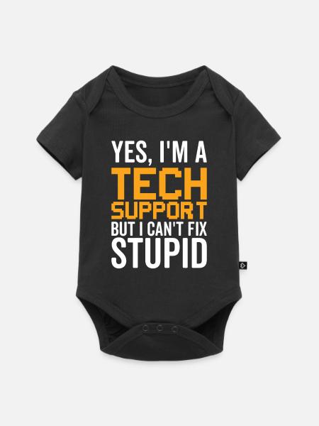 Dumm - Technischer Support - Baby Premium Kurzarmbody - Schwarz