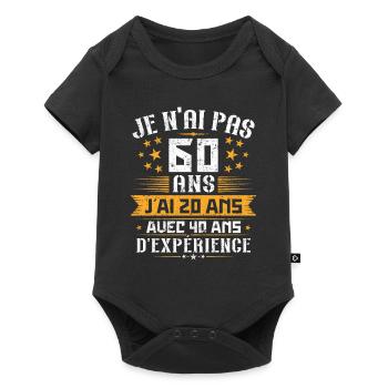 Je n'ai pas 60 ans, Cadeau d'anniversaire 60 ans - Body à manches courtes Premium Bébé - noir - Devant