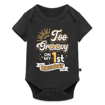 Too Groovy On My 1st Birthday One Year Old Bday - Baby Premium short-sleeve bodysuit - black - Front