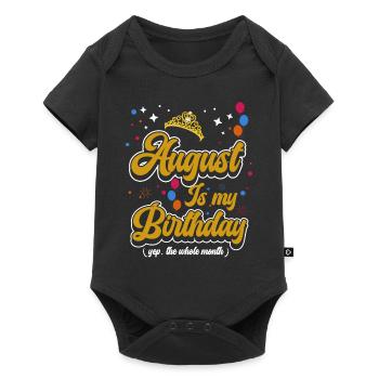 Août est mon anniversaire. La célébration de l' - Body à manches courtes Premium Bébé - noir - Devant