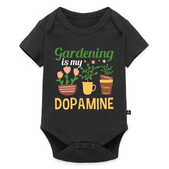 Gardening is my dopamine garden green plant - Baby Premium short-sleeve bodysuit - black - Front