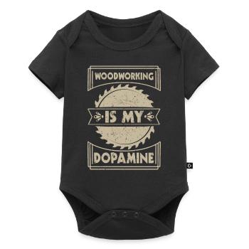 Le travail du bois est mon charpentier dopaminergique - Body à manches courtes Premium Bébé - noir - Devant