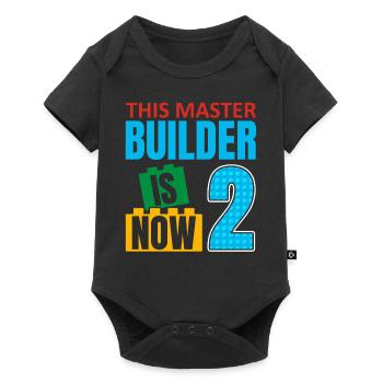 This Builder Is Now 2, Toy Blocks 2. - Baby Premium short-sleeve bodysuit - black - Front