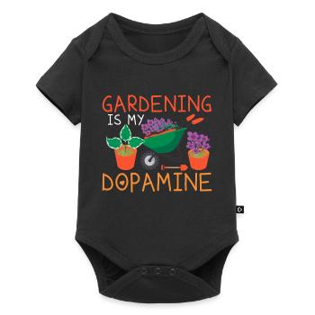 Gartenarbeit Ist Meine Dopamin-Gartengrünpflanze - Baby Premium Kurzarmbody - Schwarz - Vorne