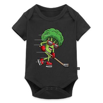 Brocoli Joueur de hockey sur glace Vegan Lustig Hockey - Body à manches courtes Premium Bébé - noir - Devant