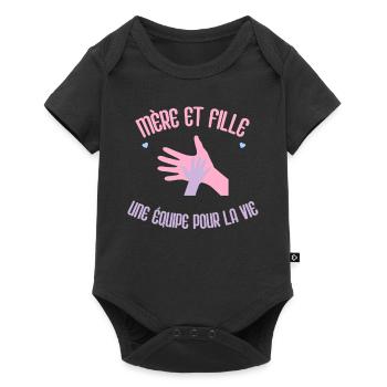 Mère Et Fille Idée Cadeau Fête Des Mères - Body à manches courtes Premium Bébé - noir - Devant