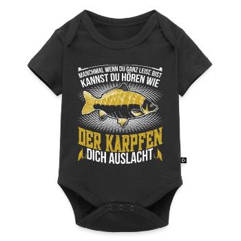 Sie Können Die Karpfen Lachen Hören Angeln - Baby Premium Kurzarmbody - Schwarz - Vorne