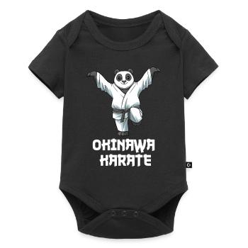 Okinawa Karate Panda Crane Kick - Karate - Baby Premium Kurzarmbody - Schwarz - Vorne