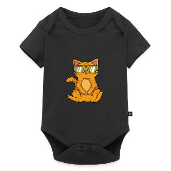 Cat Cat holiday sunglasses summer sea - Baby Premium short-sleeve bodysuit - black - Front