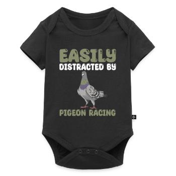 cadeau de course de pigeon - Body à manches courtes Premium Bébé - noir - Devant