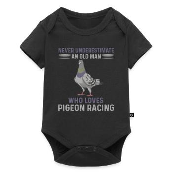 Course de pigeons pour hommes - Body à manches courtes Premium Bébé - noir - Devant