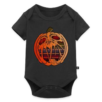 Halloween drôle de salutation costume de citrouille - Body à manches courtes Premium Bébé - noir - Devant