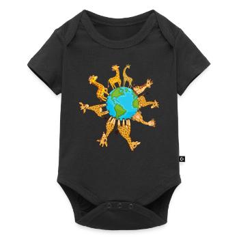 Giraffe Earth Day Giraffes Earth Day Giraffes - Baby Premium Kurzarmbody - Schwarz - Vorne