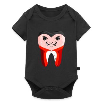 Dentists Tooth In Vampire Costume On Halloween - Baby Premium Kurzarmbody - Schwarz - Vorne