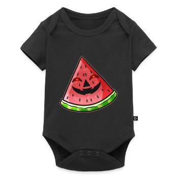 Visage maléfique de Jack O Lantern dans Watermelon Halloween - Body à manches courtes Premium Bébé - noir - Devant