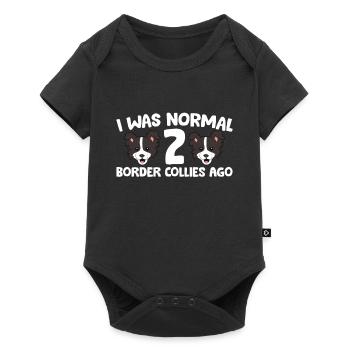 J’étais normal avant 2 Border Collies - Body à manches courtes Premium Bébé - noir - Devant