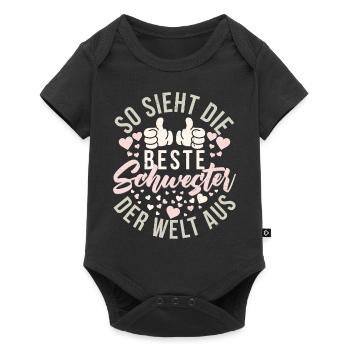 Beste Schwester Der Welt Aus Lustig Schwesterchen - Baby Premium Kurzarmbody - Schwarz - Vorne