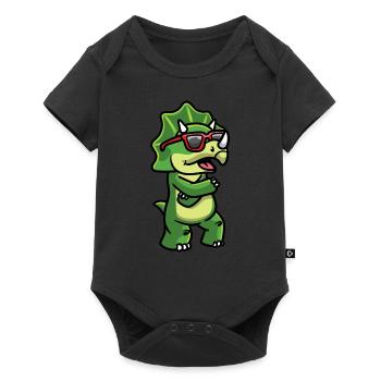 Tricératops Les dinosaures dansent avec des lunettes de soleil - Body à manches courtes Premium Bébé - noir - Devant