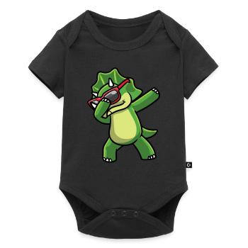 Danser Triceratops Dinosaure avec des lunettes de soleil - Body à manches courtes Premium Bébé - noir - Devant