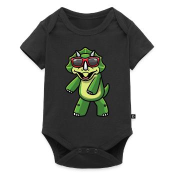 Danser Triceratops Dinosaure avec des lunettes de soleil - Body à manches courtes Premium Bébé - noir - Devant