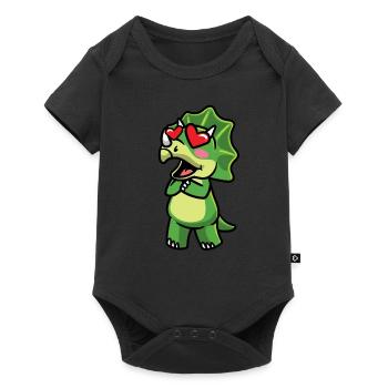 Triceratops Kawaii Dinosaurs in Love - Baby Premium short-sleeve bodysuit - black - Front