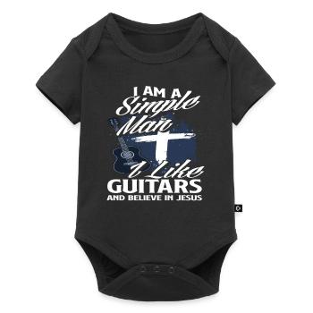 Guitar Jesus Mann - Baby Premium short-sleeve bodysuit - black - Front