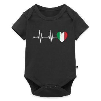 Italie Love Heartbeat ECG Racines Italiens - Body à manches courtes Premium Bébé - noir - Devant