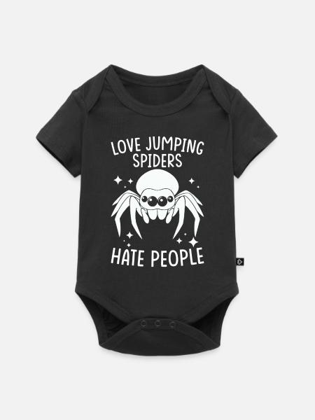 Springspinne Spruch - Baby Premium Kurzarmbody - Schwarz
