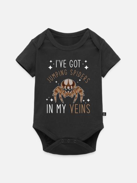 Springspinne Spruch - Baby Premium Kurzarmbody - Schwarz