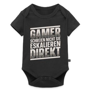 Gamer Gaming Zocken Zocker - Baby Premium Kurzarmbody - Schwarz - Vorne