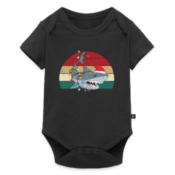 Père Noël Requin Noël Requin Arbre de Noël - Body à manches courtes Premium Bébé - noir - Devant