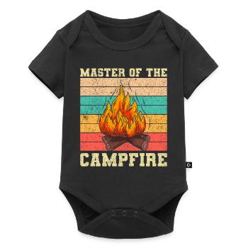 Maître de Campfire Camping Camp Camping - Body à manches courtes Premium Bébé - noir - Devant