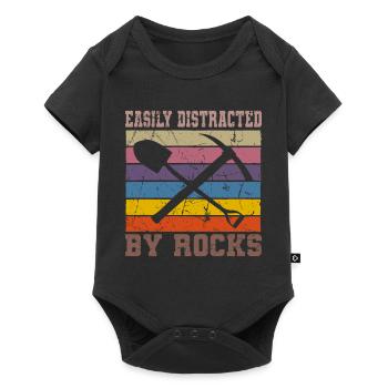 Vintage Retro Geologist Crystal Stone Collector - Baby Premium short-sleeve bodysuit - black - Front