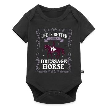Dressage Équitation Équitation Dressage - Body à manches courtes Premium Bébé - noir - Devant
