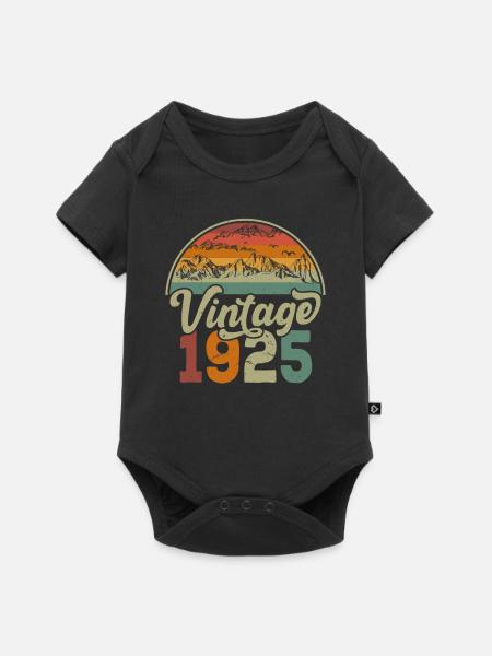 Jahrgang 1925 - Baby Premium Kurzarmbody - Schwarz