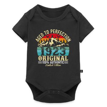 Perfekt gealtert 1923 Original - Baby Premium Kurzarmbody - Schwarz - Vorne