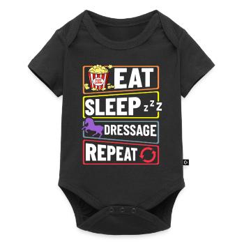 Dressage Équitation Équitation Dressage - Body à manches courtes Premium Bébé - noir - Devant