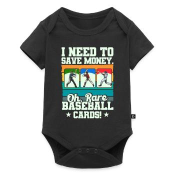 Carte de baseball Cadeau de collectionneur de cartes de baseball - Body à manches courtes Premium Bébé - noir - Devant